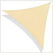 18 ft. x 18 ft. 190 GSM Beige Equilateral Triangle Sun Shade Sail Screen, Patio