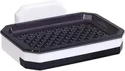 Wall Mounted Double Layer Soap Dish Punch-Free Drawer Draining Holder Kitchen Storage Box Bathroom Organizer Rack Shelves(Purple Single Layer)