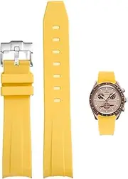 [Ylfcly] Silicone Strap for Omega x Swatch MoonSwatch/Rolex Watch, Curved Soft Silicone Rubber Strap Omega x Swatch MoonSwatch Speedmaster Replacement Watch Straps Rubber 20 mm 22 mm