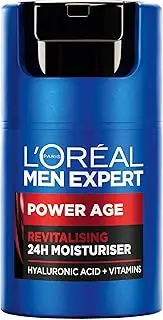 L'Oreal Paris Men Expert Power Age, Anti-Ageing Revitalitising 24H Face Moisturiser For Men, with
