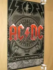 AC/DC - BLACK ICE - HAND SIGNED OFFICIAL 2008/2009 TOUR POSTER - 22" X 34"