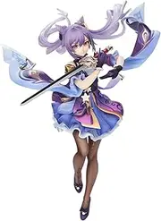 Jiumaocleu Keqing Figure Statue - 24 cm Anime Sculpture, Cartoon Game Character Action Figure, Handmade Collectible New Year Gifts