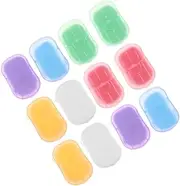 12 Pack Portable Travel Soap Sheets Paper Soap Sheets for Travel Hand Washing Soap Slices Disposables for Camping Hiking