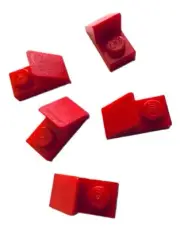 LEGO 5 New Red Slope 45 2 x 1 with 2/3 Cutout Part 92946 RD01