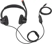 RJ9 Telephone Headset, Office Telephone with Noise Canceling Mic, Corded Binaural Headset Headphone for VOIP Phone