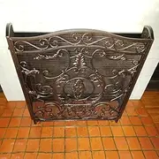 Fireplace Screen Guard, Wrought Iron 3 Panel Fire Screen, Baby Safe Vintage Solid 90cm Tall Fence Spark Guard, Decorative Mesh for Gas/Stove Fire Place (Color : Antique Copper)