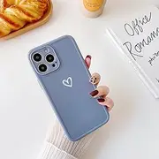 [ZTOFERA] Case for iPhone 14 Pro Max 6.7 inch, Simple Heart Pattern Glossy Soft TPU Case, Slim Full Camera Lens Shockproof Bumper Cover for iPhone 14 Pro Max 6.7" - Gray