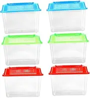 Happyyami 6pcs Small Plastic Aquariums for Fish and Reptiles Handheld Pet Tank with Transparent Design for Goldfish Turtles Hamsters and Small Animals Versatile and Portable Pet Habitat