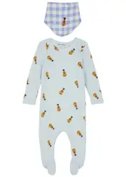 Bobo Choses Kids Guitar Printed Cotton-blend Babygrow set (3-12 Months) - Blue Light - 6 Months (6 Months) 6 MONTHS (6 months)