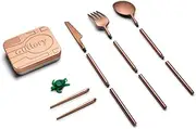 Outlery Reusable Utensils with Case - Portable Silverware Camping Cutlery Set with Collapsible Fork, Knife, and Spoon for Camp and Travel