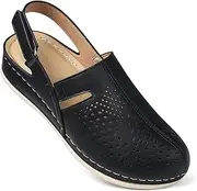 [SHIBEVER] Clogs for Womens Mules Shoes: Velcro Comfortable Clog Shoes - Closed Toe Flats Sandals Women