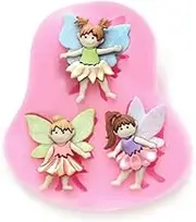 TTOA - 3 Cavity Angel Fairy Elf Silicone Fondant Mould | Sugar Paste Mould | Cake Decoration | Christmas Icing Mould