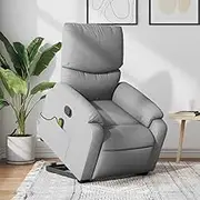 Generic Stand up Massage Recliner Chair Light Grey Fabric,Furniture,Chairs,Arm Chairs, Recliners & Sleeper Chairs