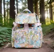 Vera Bradley Utility Backpack Rain Forest Canopy Drawstring Recycled Cotton NEW