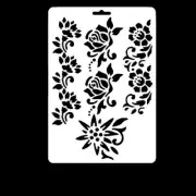 Flowers Rose Leaf Floral Designs Drawing Art Painting Card Craft Wall Stencil