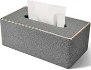 Tissue Box Cover, PU Leather Tissue Box Holder, Rectangular Tissue Box Covers, Rectangle Tissue Holder-Grey
