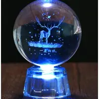 在飛比找樂天市場購物網優惠-十二星座水晶球玻璃新年款透明圓球夢幻燈夜光藍色會發光的擺件