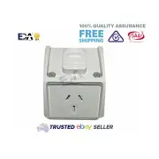 10A AMP Weatherproof GPO Mini 3 Pin Power Point Socket Outdoor Waterproof ip53