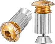 uxcell Bike Handlebar End Plugs Aluminum Bar End Caps 18-20mm Adjustment Expanding Locking with Screw for MTB Road BMX Fixed Gear Bike, Gold