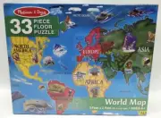 Melissa & Doug 3 ft x 2 ft 33 Piece WORLD MAP Floor Puzzle - New / Sealed