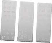 NOLITOY DIY Manicure Kit 3pcs Nail Art Plates Nail Stamping Templates Stainless Steel Stamper Stylish
