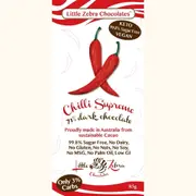 Little Zebra Chocolates Chilli Supreme 71% Dark Choc 85g (Pack of 12)