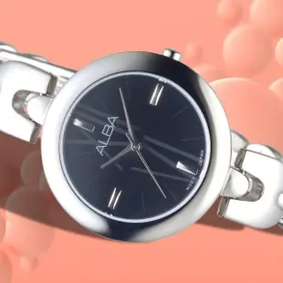 【ALBA】雅柏手錶 優雅韓系風尚黑色面鍊帶女錶/AH8337X1(保固二年)