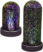 Cypress Home Silver Glass Cloche Stargazing Lamps on Bases Set of 2 ~ New in Box