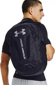 NEW Under Armour UA Hustle 5.0 OSFA 15" Laptop Backpack Black / Silver 1361176