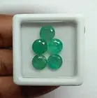 Emerald 6.50 mm Round Cut Lot 4.58 cts.-Loose Emerald - Faceted Green Emerald -