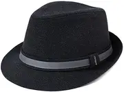 [Comhats] Mens Trilby Fedora Hats Jazz Cap Homburg Derby Party Hat for All Seasons 58-62CM (M-XL)