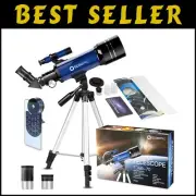 70mm Beginner Telescope for Kids & Adults with Adjustable Tripod & 2 Eyepieces