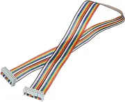 uxcell 1 Pcs 20 Pin Flat Rainbow Ribbon Cable FC/FC Female Connector 1.64FT 2.54mm Pitch Breadboard Jumper Wires for Electronic Projects