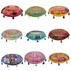 Indian Patchwork Floor Cushion Vintage Embroidery Floor Pillow Cushion Cover 18"