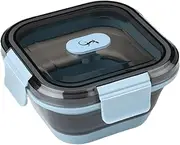 [Lurch] Food Storage Box Silicone 500 ml Frozen Blue - Foldable and Leak-Proof - Lunch Box for on the Go
