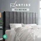 Artiss Bed Frame King Size Bed Head Headboard Bedhead Base Velvet Grey VELA