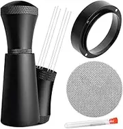WDT Tools Espresso Puck Screen - 54mm Dosing Funnel & Stainless Steel Needles Coffee Stirrer Distribution Tool Easy Install Easy to Use