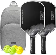 [Dinkly] Pickleball Paddles Set of 2 - USAPA Approved Graphite Pickleball Racket, 2 Pickleball Rackets, 4 Balls and 1 Portable Carry Bag, Aesthetic Pickle Ball Set for Men Women Beginners