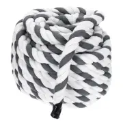Natural Twisted Cotton Rope 1 Inch x 50 Feet Tug of War Rope, Gray White