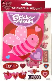 Happy Valentine's Day Stickers & Album - Valentine Bumble Bees 50 Count