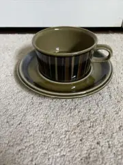 Arabia Kosmos Coffee Tea Soup Demi Cup Saucer Vintage 1960’s Rare Hard To Find