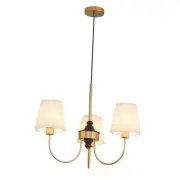 Modern Sputnik Chandelier Pleated Fabric Gold Semi Flush Mount Chandelier