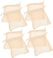 Hoement 8Pcs Colorful Cotton Linen Soap Storage Bags with Drawstring Mesh Soap Pouches for Foaming and Exfoliating for Handmade and Bathroom Organization