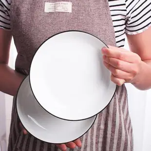 北歐黑線黑邊西餐盤 家用菜盤方盤湯盤盤子意面盤正方形ins網紅