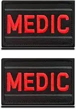 Pack of 2 PCS Medic Medical First Aid Tactical Embroidery Hook and Loop Military Armband Emblem Applique Patch for IFAK Rip Away Pouch, EMT, EMS, Trauma, Medical, Paramedic, Tactical(Medic)