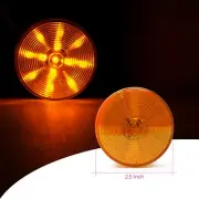 (10 Pack) 2-1/2" Round 13 LED Amber Marker Lights With Circle Pattern Lens