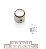 1-EMG Chrome Satin Flat Metal Dome Knob For 6mm Shaft Potentiometers