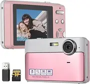 1080P Digital Camera 48MP Pocket Digital Video Camera 2.4 Inch Screen Auto Focus 16X Digital Built-in Battery with 32GB TF Card USB Card Reader Birthday Teens Students Friends Pink