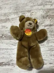 Steiff Bear Vintage With New Tag Made In Germany Plush 9” Brown New With Tags