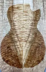 5A Figure Archtop Guitar Drop Top Quilted Spalted Maple Wood Set Luthier Supply